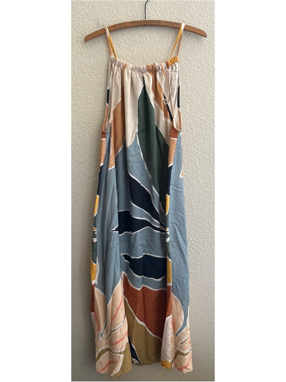 World Market Cotton Linen Blend Abstract Maxi Dress Women’s Size S/M